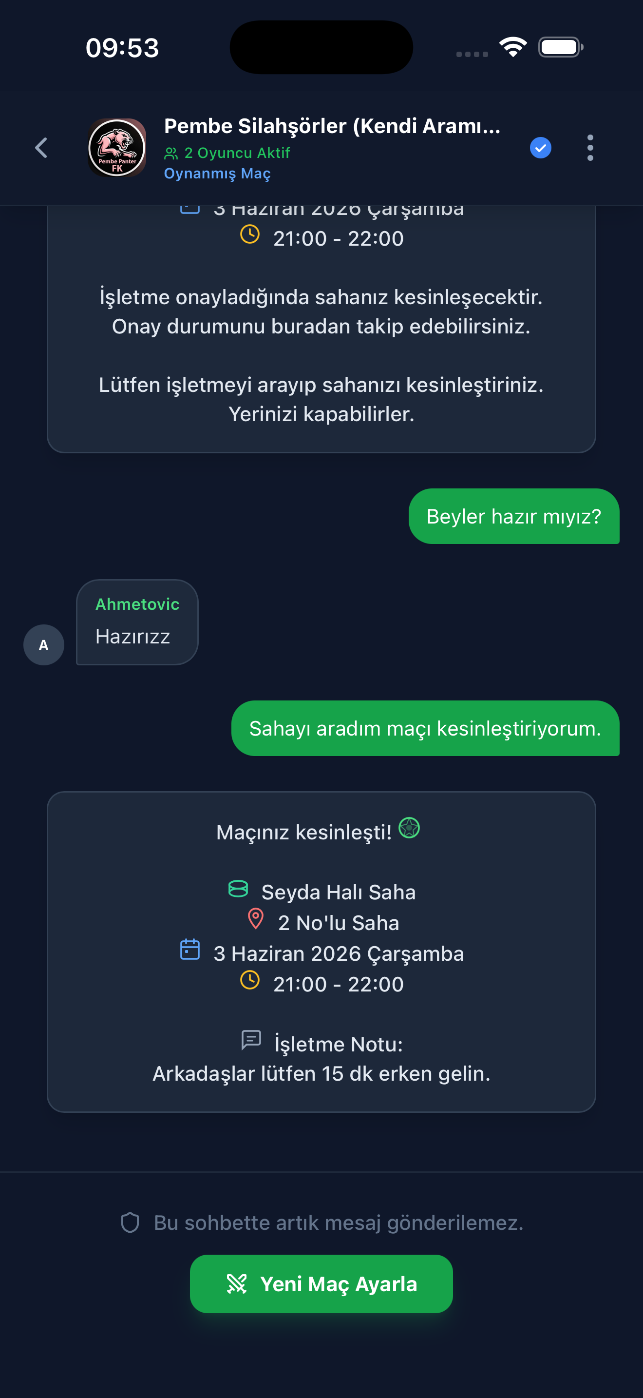 Takım Sohbeti